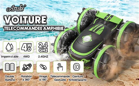 Arulis Voiture T L Command E Amphibie Ghz Flip Stunt Rc Car