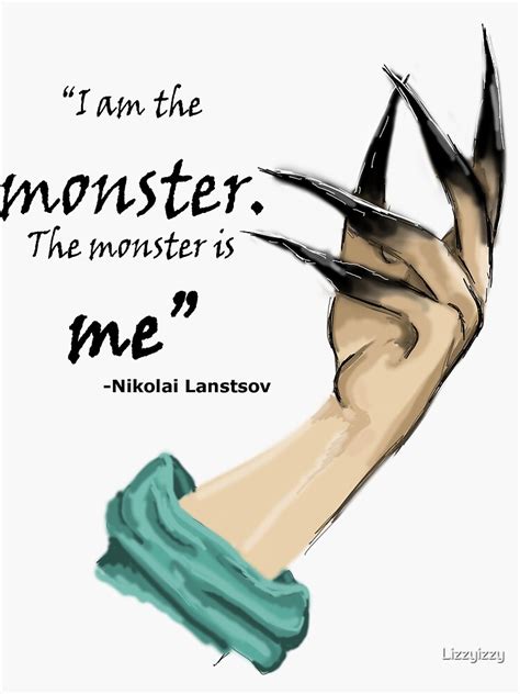 "Nikolai Lantsov, King of Scars "I am the Monster"" Sticker for Sale by Lizzyizzy | Redbubble