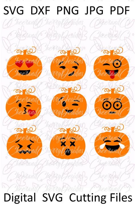 Pumpkin Smiley Svg Funny Halloween Svg Emoji Svg Pumpkin Etsy