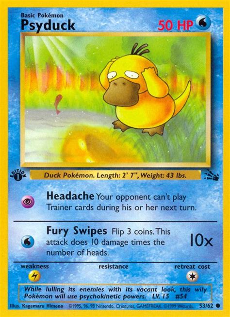 Psyduck Fossil FO 53 PkmnCards Psyduck Pokemon Trading Card