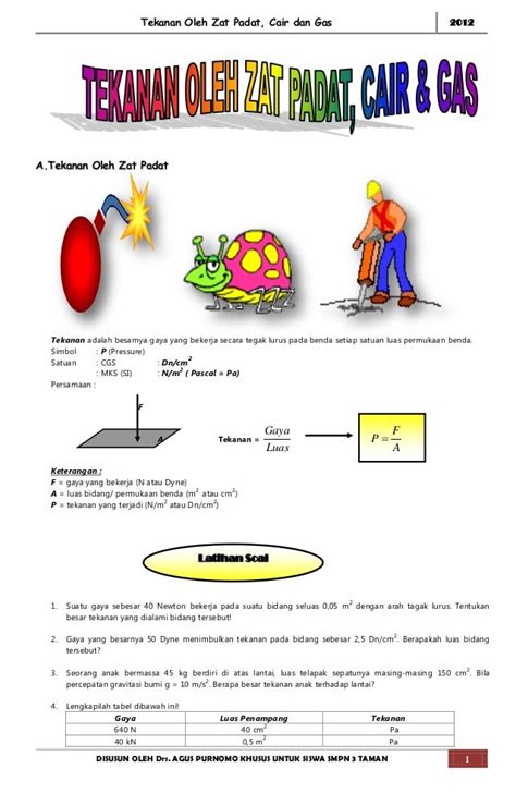 Contoh Soal Tekanan Zat Padat Kelas 8 Berbagai Contoh