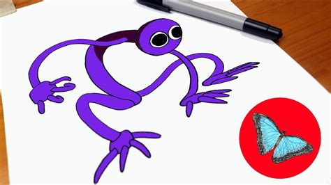 How To Draw Purple Rainbow Friends Easy Step By Step Youtube