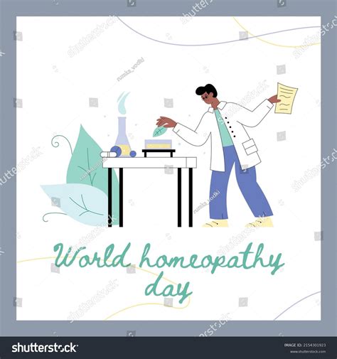 Banner Poster Template World Homeopathy Day Stock Vector Royalty Free