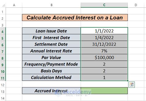 How To Calculate Accrued Interest On A Loan In Excel Ways Exceldemy