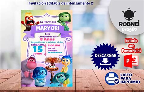 Descargar Invitación De Intensamente 2 Gratis