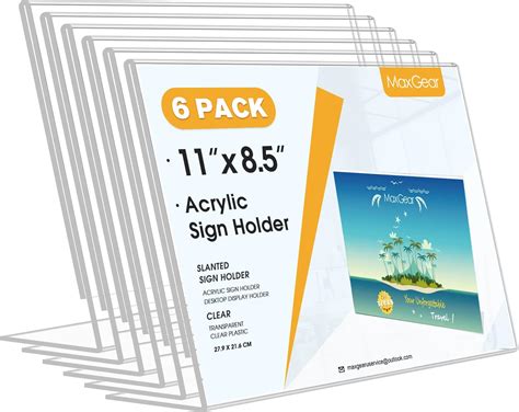 Amazon Niubee Acrylic Sign Holder X Inches Pack Landscape