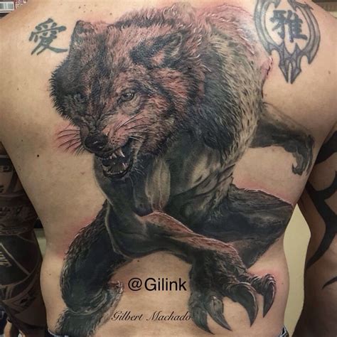 Tattoo Wolf Tattoos Back Backpiece Black And Gray Black And Grey