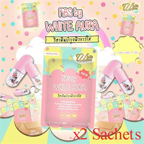 2x Sachet White Aura Premium Gluta 7 Capsules Speed Whitening With