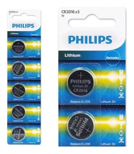 Pila Bateria Boton Cr2016 Philips Pack 5u Cuotas sin interés