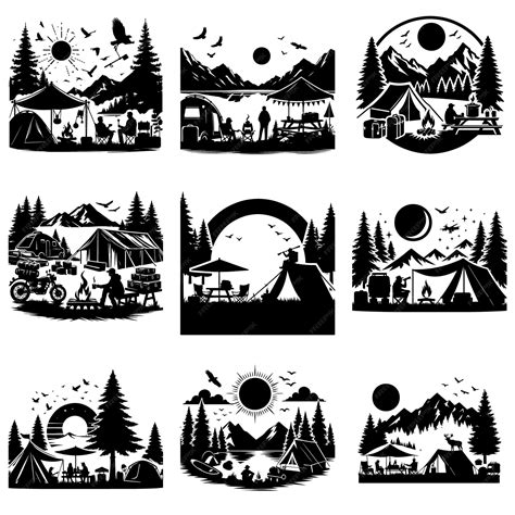 Camping Drawing Vector Downloads Editable Premium Ai Generated Vector