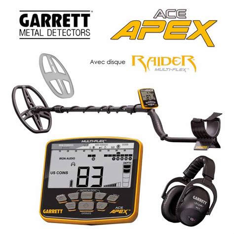 Garrett Ace Apex Disque Raider avec casque MS 3 Loisirs Détections