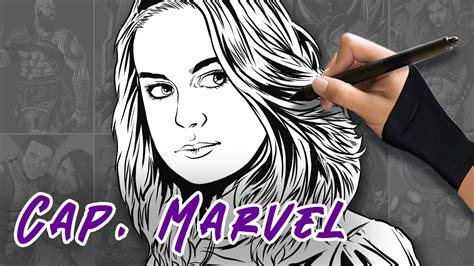 Dibuja A La Capitana Marvel Al Estilo Comic Paso A Paso Youtube