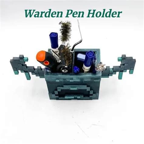 Warden Pen Holder 3d Printed Minecraft In 2023 Pen Holders Pen Warden