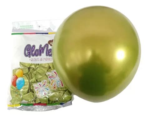 Balão de látex cromado Glomex círculo verde 45cm 50 unidades