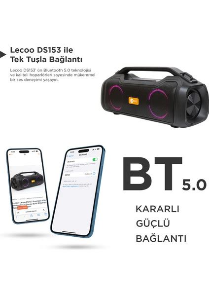 Lecoo Ds Boombox Rgb Bluetooth Stereo W Ipx Tws Fiyat