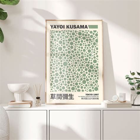 Yayoi Kusama Print Yayoi Kusama Poster Green Dots Art Print Etsy