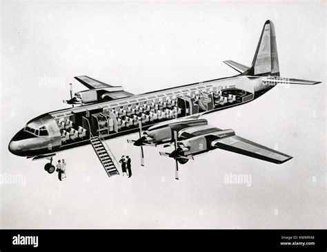 Illustration of the Lockheed L-188 Electra aircraft, UK 1957 Stock Photo: 167643792 - Alamy