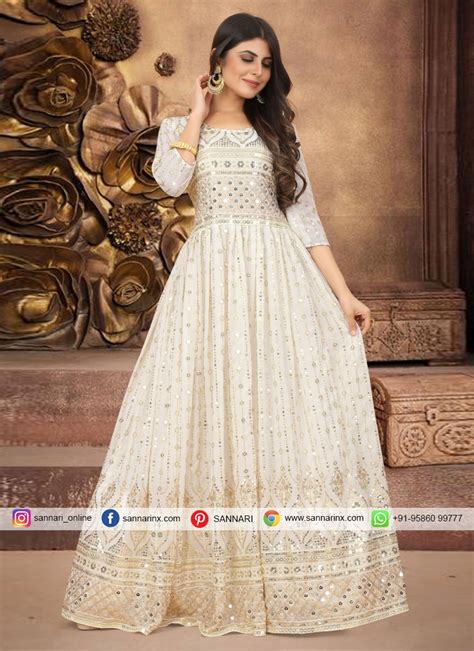 White Anarkali Suits