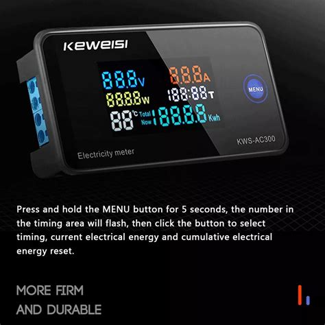 Buy KEWEISI KWS-AC300-100A AC 50-300V 0-100A Power Energy Meter with ...