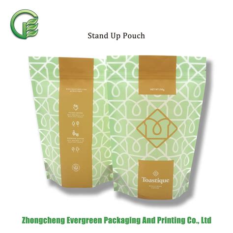 Rotogravure Printing Customized Plastic Food Packaging Doypack Coffee