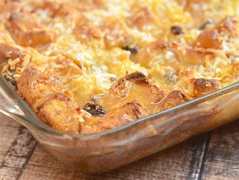 Hawaiian Bread Pudding Recette Pudding De Pain Nourriture