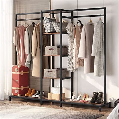 Tribesigns Freestanding Closet Organizer Garment Rack With Double Rods