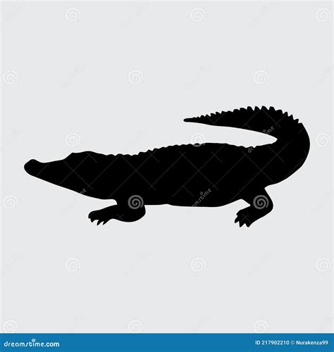 Crocodile Silhouette, Crocodile Isolated on White Background Stock ...