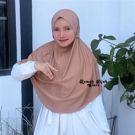 Jual Jilbab Instan Tali Non Pet Size L Hijab Bergo Maryam Jersey