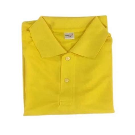 Collar Neck Mens Yellow Polyester T Shirt Half Sleeves Plain At Rs 105piece In Delhi