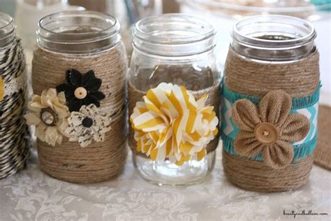 Diy Embellished Glass Mason Jars Jen Schmidt Mason Jar Decorations Mason Jars Mason Jar Crafts