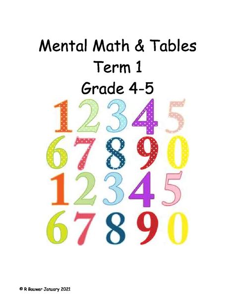 Grade 4 5 Daily Math Tables Term 1 Booklet • Teacha