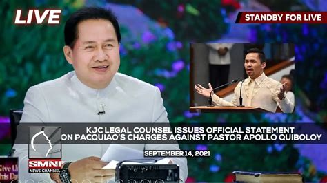 Official Statement On Manny Pacquiaos Charges Vs Pastor Quiboloy