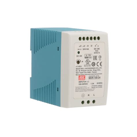 MEAN WELL MDR 100 24 Power Supply AC DC 24V 4A 100 264V In Enclosed