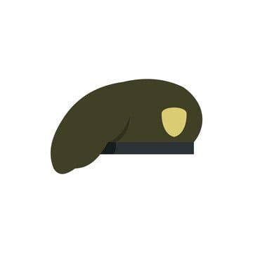 An Illustration Of A Green Hat With A Yellow Patch On The Front And