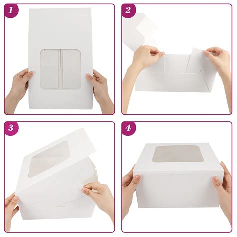 Moretoes 32 Cajas Para Pasteles De 10 X 10 X 5 Pulgadas Con Ventana De