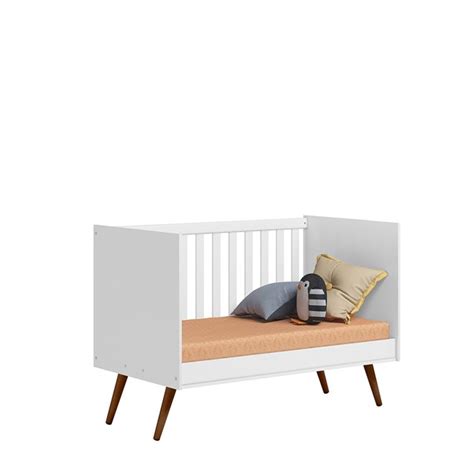 Berço Mini Cama Encanto Retrô Branco Qmovi Qmovi