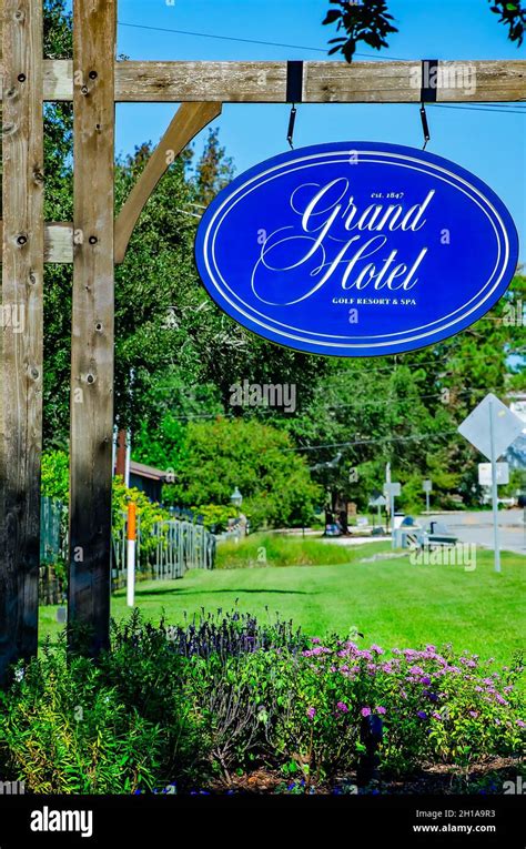 A sign for the Grand Hotel Golf Resort & Spa hangs at the entrance to ...