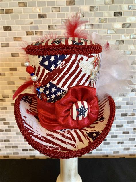 Available Now To Ship 4th Of July Mini Top Hat Patriotic Etsy