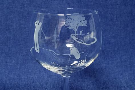 Golf Engraved Gin Glass — Decorative Milestone Crafts