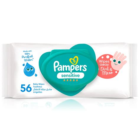 Pampers Baby Wet Wipes Sensitive Protect 56 Wipes Nahdi