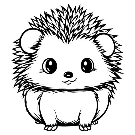 Premium Vector | Cute Hedgehog coloring pages