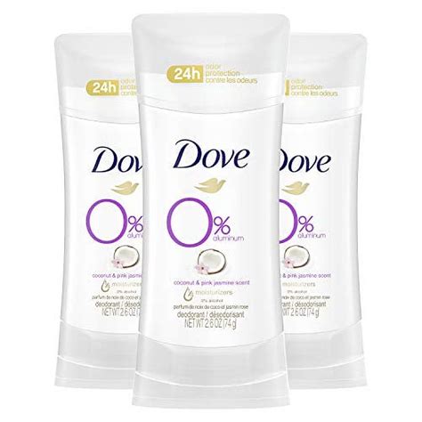 Dove Aluminum Free Deodorant For Women 24 Hour Odor Protection Coconut And Pink Jasmine 78 Oz