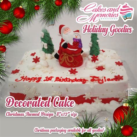 Christmas Rectangular Cake – Cakes and Memories Bakeshop