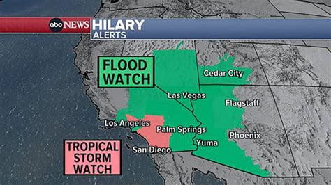 Hilary Track And Updates 1st Ever Tropical Storm Watch Issued In