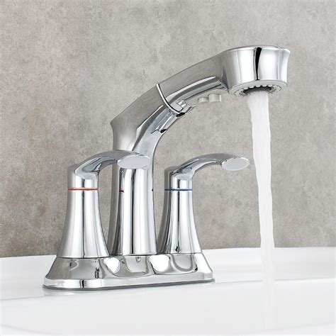 Bathroom Pull Out Sink Faucet Mixer Tap For Hot Cold