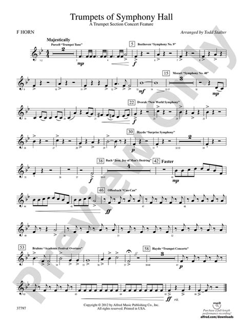 Trumpets Of Symphony Hall 1st F Horn 1st F Horn Part Digital Sheet