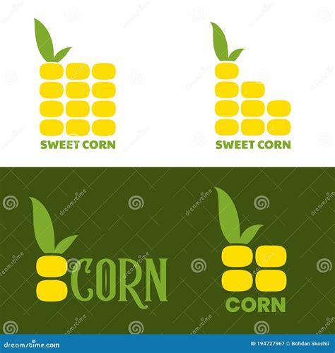 Corn Logo Design Maize Symbol Vector Illustration In Flat Style Stock