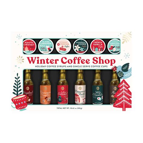 Winter Coffee Shop Kcups and Syrups Set