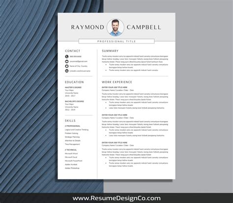 Professional Cv Template Ms Word Simple Resume Template Modern And Creative Resume 1 2 And 3