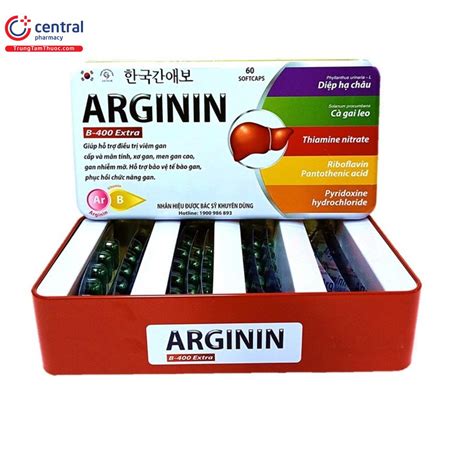 Thuốc Arginin B 400 Extra Hộp thiếc giúp tăng cường chức năng gan